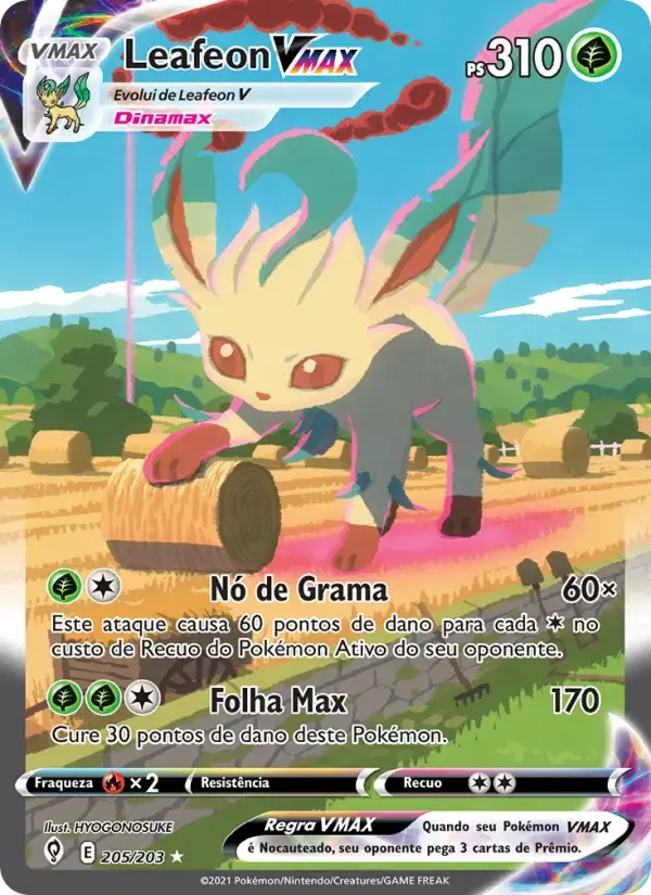 Leafeon VMAX — Céus em Evolução 205 Portuguese Pokémon card