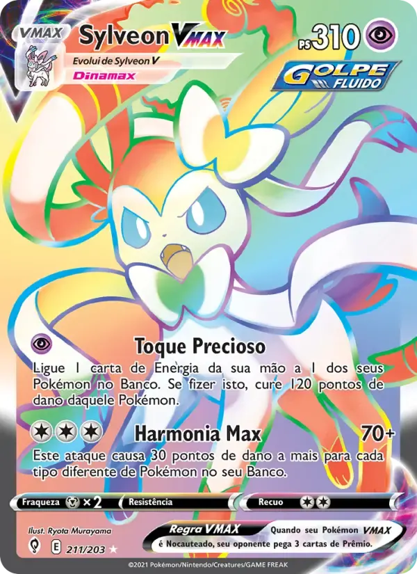 Sylveon VMAX — Céus em Evolução 211 Portuguese Pokémon card