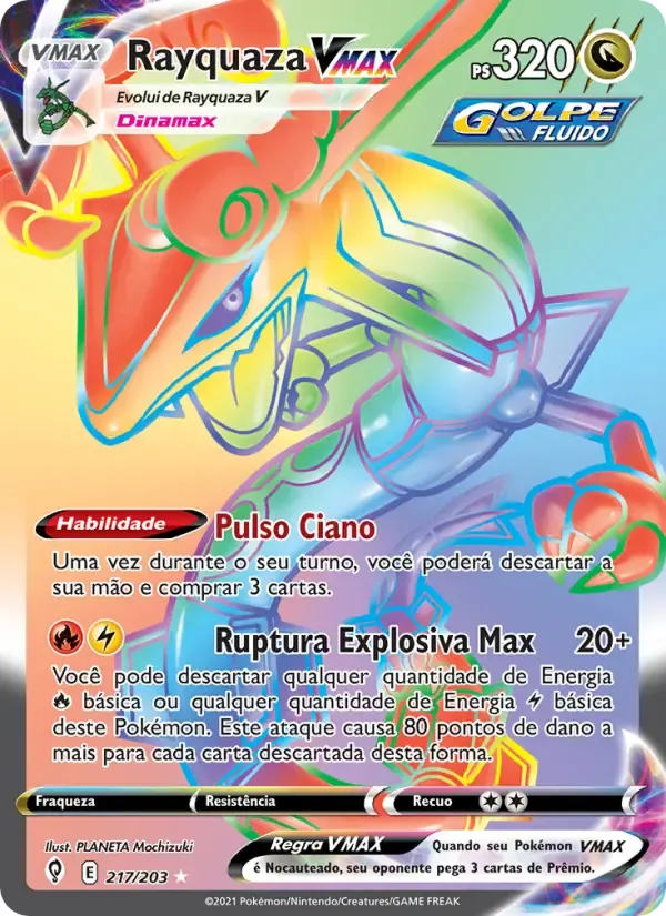 Rayquaza VMAX — Céus em Evolução 217 Portuguese Pokémon card