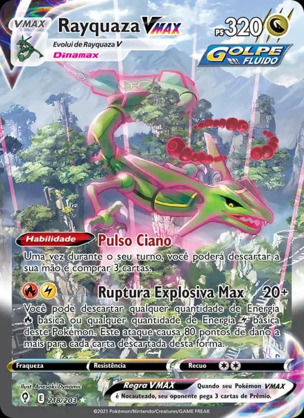 Rayquaza VMAX — Céus em Evolução 218 Portuguese Pokémon card