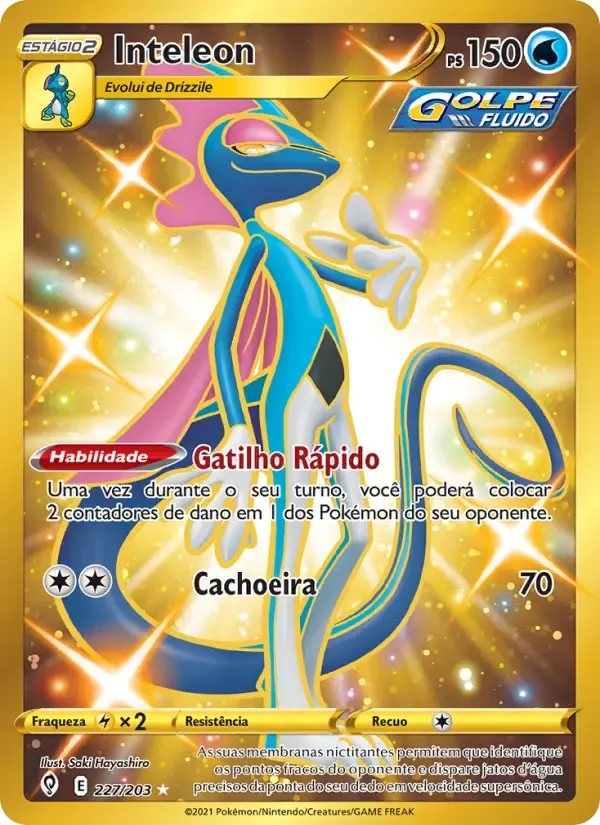 Inteleon — Céus em Evolução 227 Portuguese Pokémon card