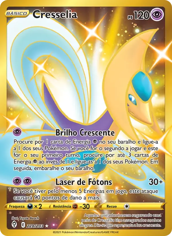 Cresselia — Céus em Evolução 228 Portuguese Pokémon card