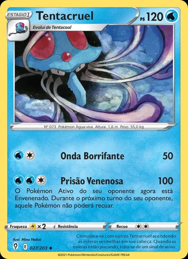 Tentacruel — Céus em Evolução 27 Portuguese Pokémon card