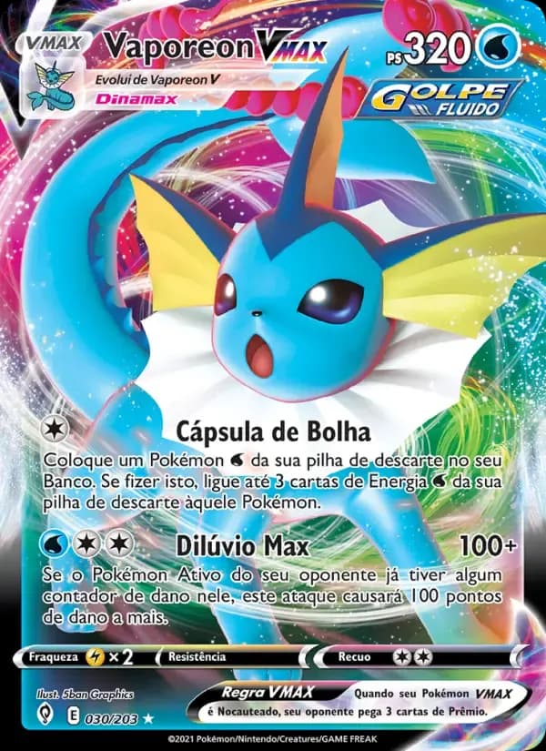 Vaporeon VMAX — Céus em Evolução 30 Portuguese Pokémon card