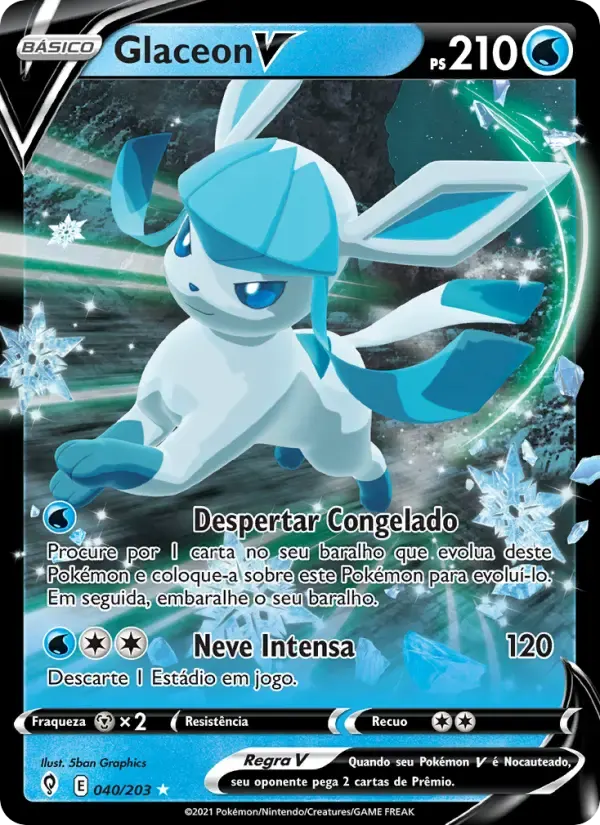 Glaceon V — Céus em Evolução 40 Portuguese Pokémon card