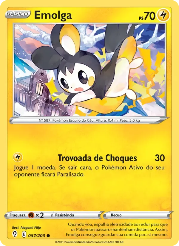 Emolga — Céus em Evolução 57 Portuguese Pokémon card