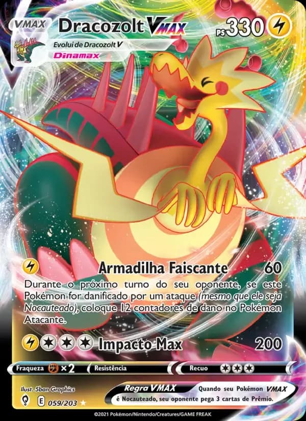 Dracozolt VMAX — Céus em Evolução 59 Portuguese Pokémon card