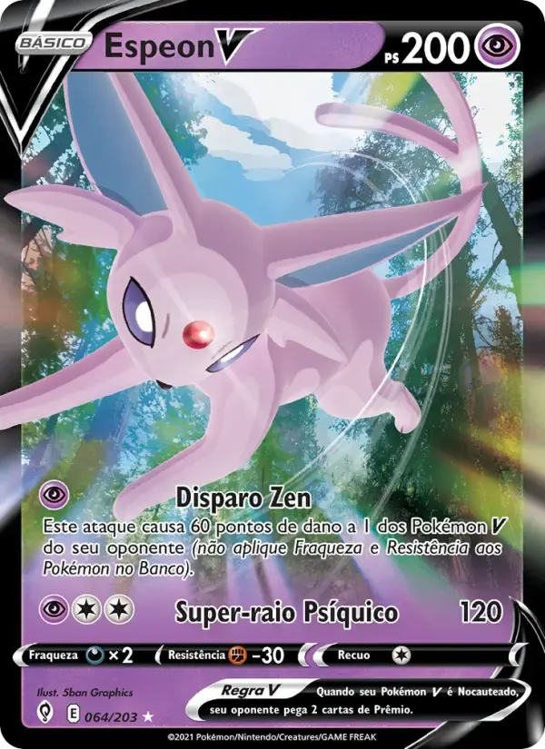 Espeon V — Céus em Evolução 64 Portuguese Pokémon card