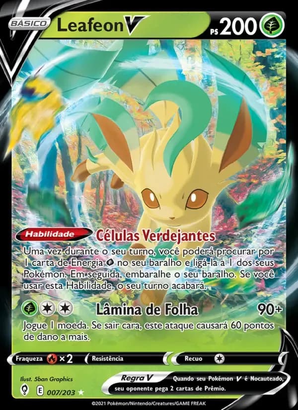 Leafeon V — Céus em Evolução 7 Portuguese Pokémon card