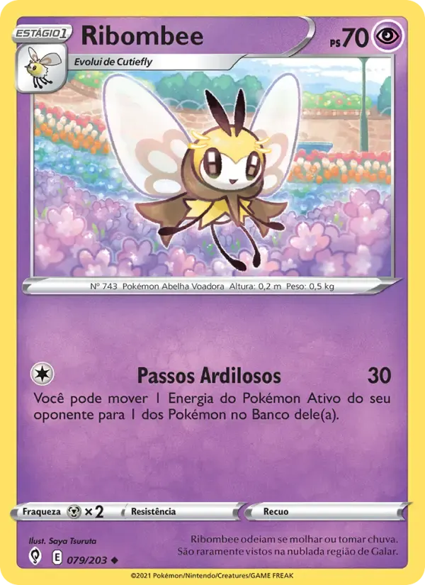 Ribombee — Céus em Evolução 79 Portuguese Pokémon card