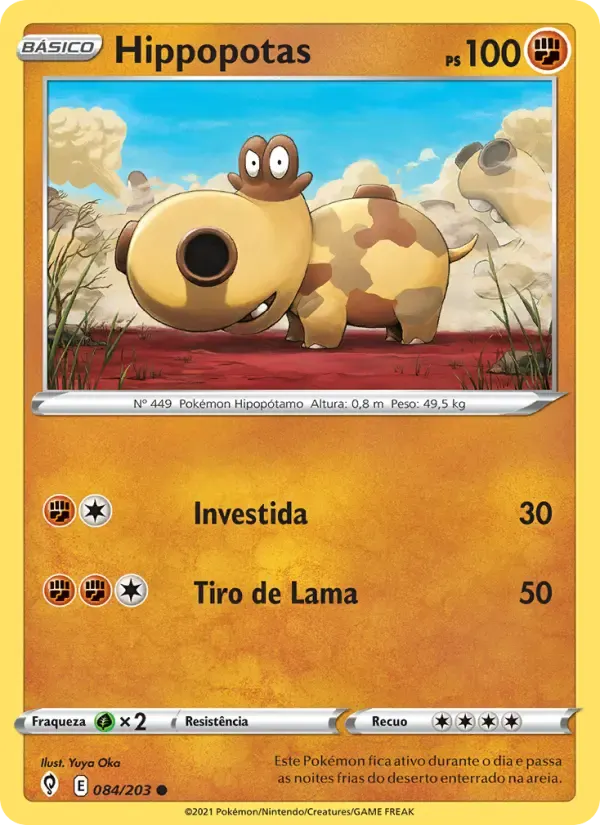 Hippopotas — Céus em Evolução 84 Portuguese Pokémon card