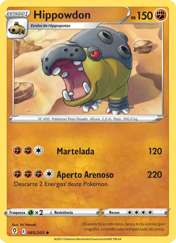 Hippowdon — Céus em Evolução 85 Portuguese Pokémon card