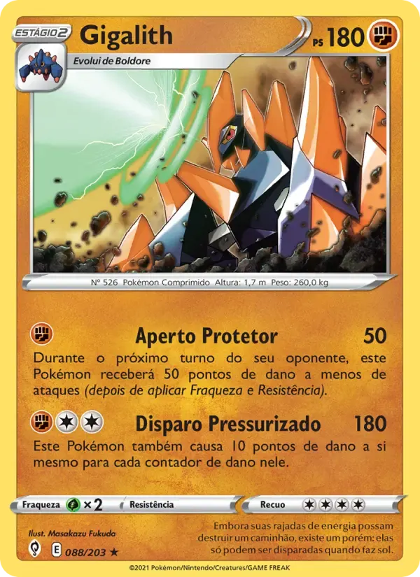 Gigalith — Céus em Evolução 88 Portuguese Pokémon card