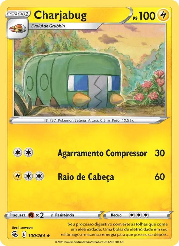 Charjabug — Golpe Fusão 100 Portuguese Pokémon card