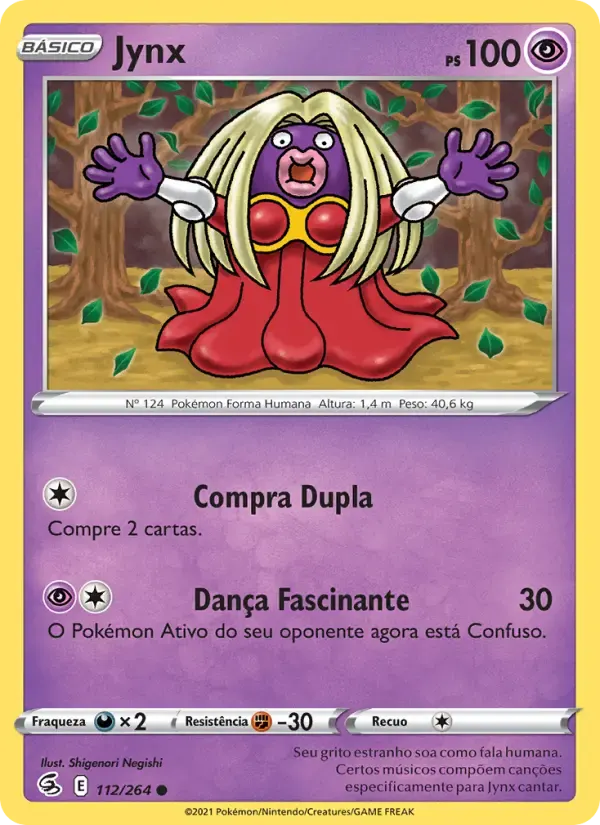 Jynx — Golpe Fusão 112 Portuguese Pokémon card