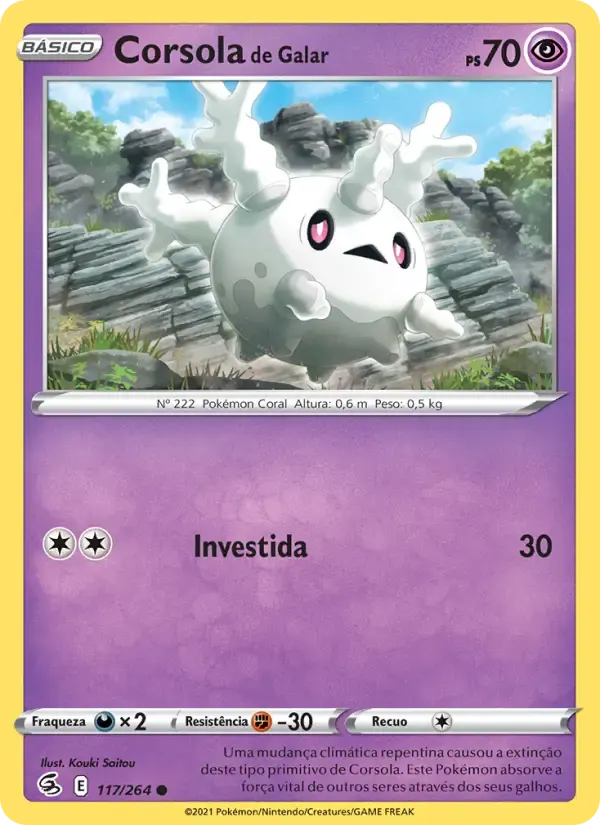 Corsola de Galar — Golpe Fusão 117 Portuguese Pokémon card