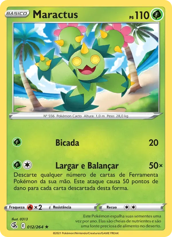 Maractus — Golpe Fusão 12 Portuguese Pokémon card