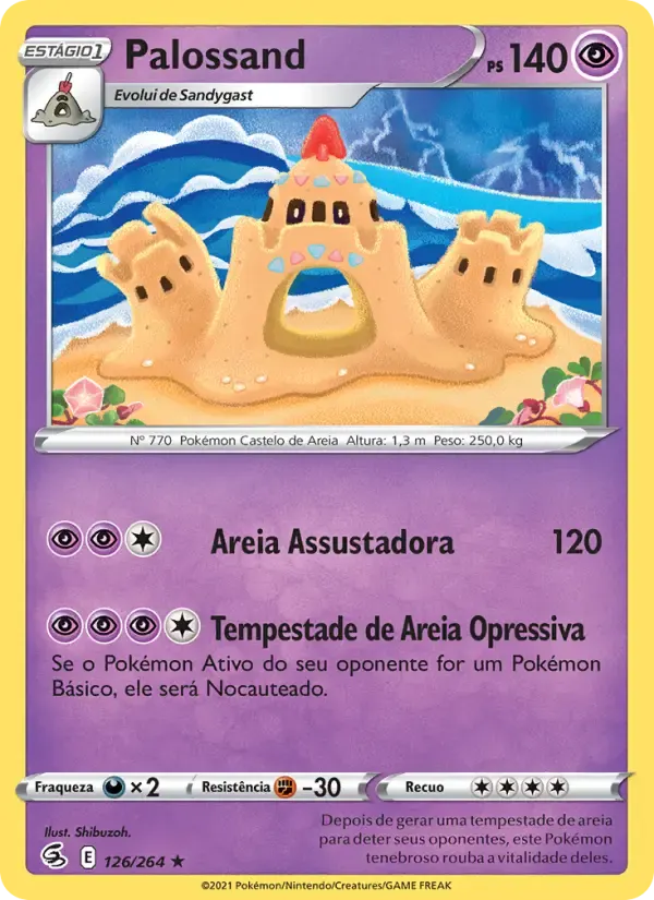 Palossand — Golpe Fusão 126 Portuguese Pokémon card