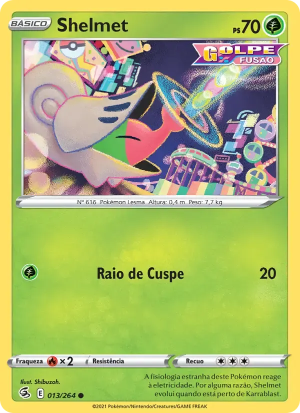 Shelmet — Golpe Fusão 13 Portuguese Pokémon card
