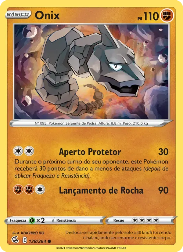 Onix — Golpe Fusão 138 Portuguese Pokémon card