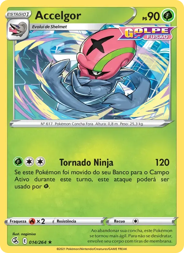 Accelgor — Golpe Fusão 14 Portuguese Pokémon card