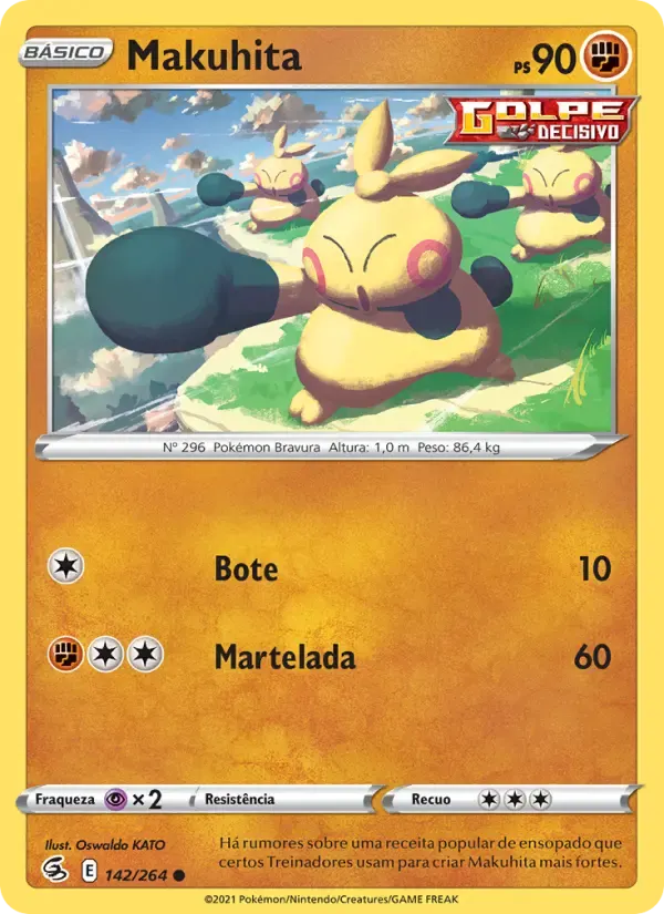Makuhita — Golpe Fusão 142 Portuguese Pokémon card