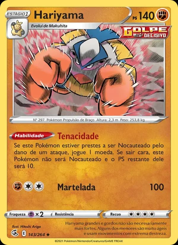 Hariyama — Golpe Fusão 143 Portuguese Pokémon card