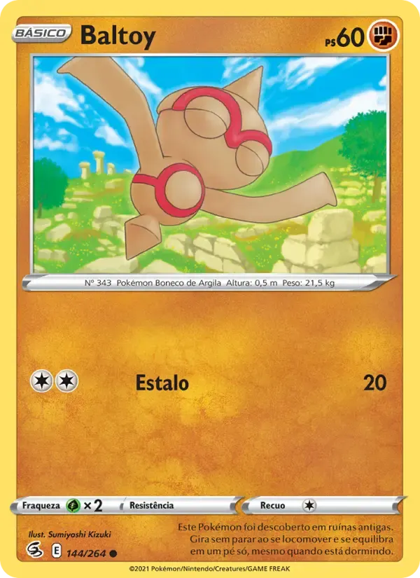Baltoy — Golpe Fusão 144 Portuguese Pokémon card