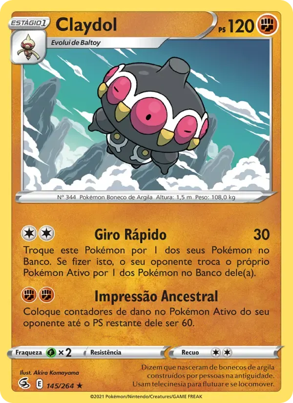 Claydol — Golpe Fusão 145 Portuguese Pokémon card