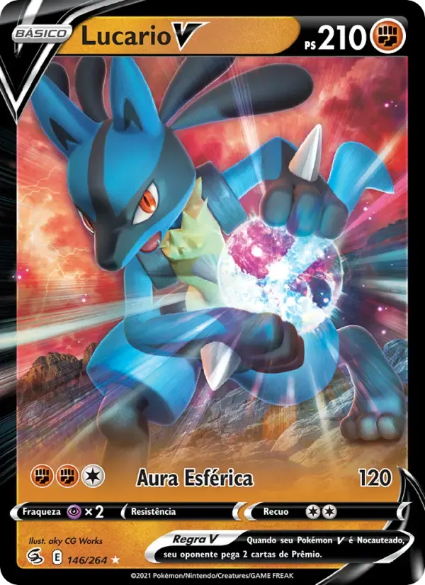 Lucario V — Golpe Fusão 146 Portuguese Pokémon card
