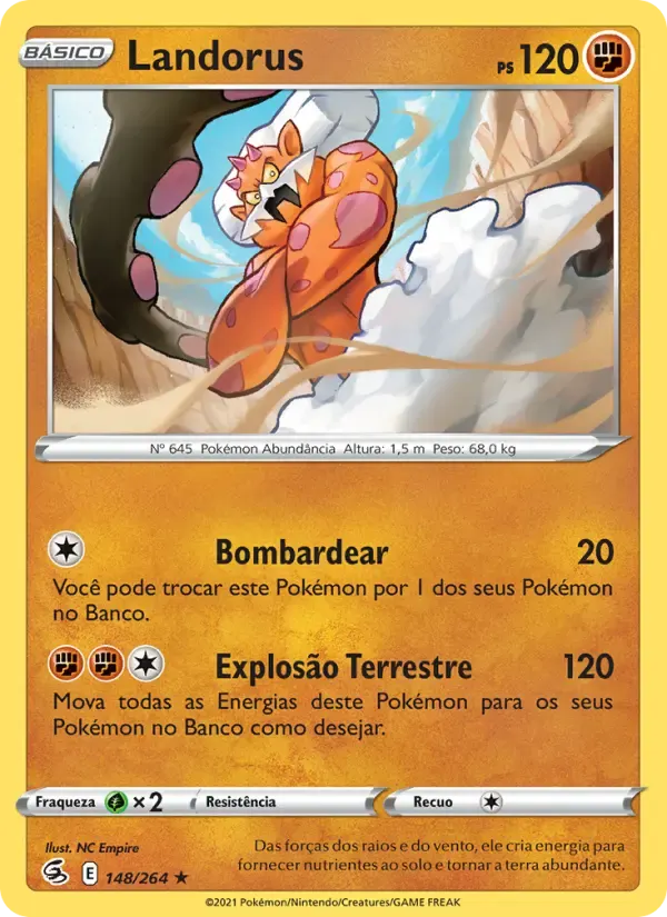 Landorus — Golpe Fusão 148 Portuguese Pokémon card