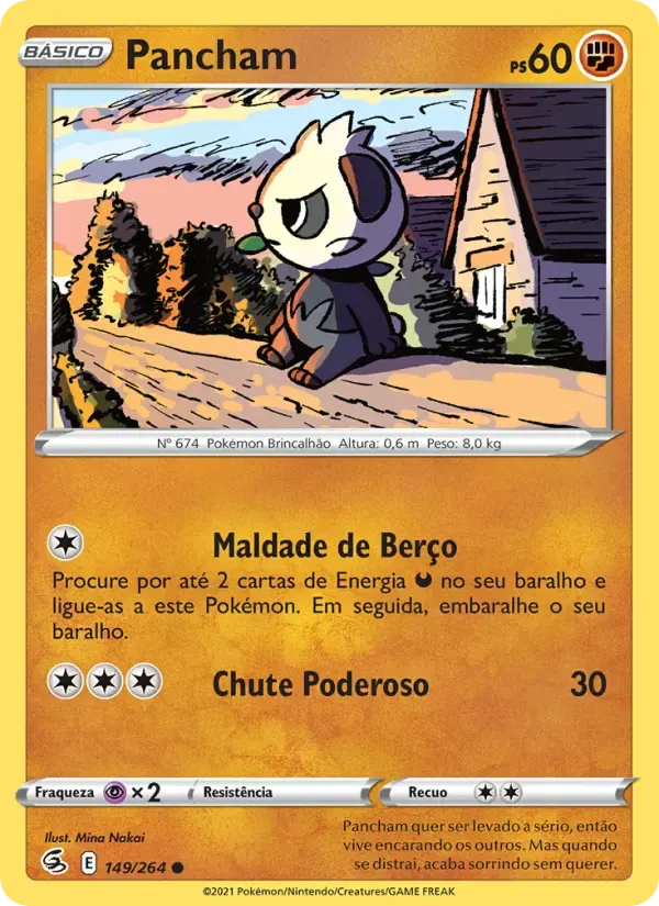 Pancham — Golpe Fusão 149 Portuguese Pokémon card
