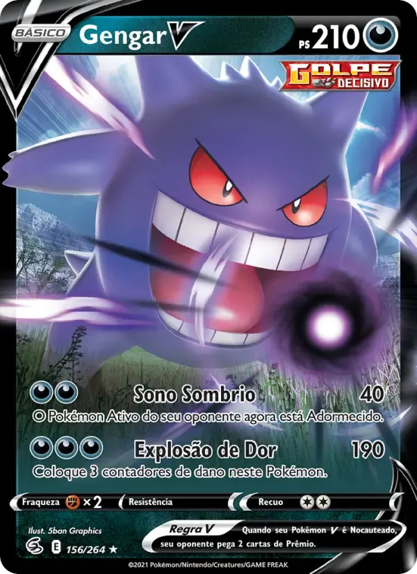 Gengar V — Golpe Fusão 156 Portuguese Pokémon card