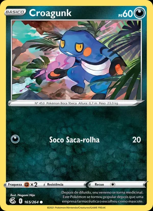 Croagunk — Golpe Fusão 165 Portuguese Pokémon card