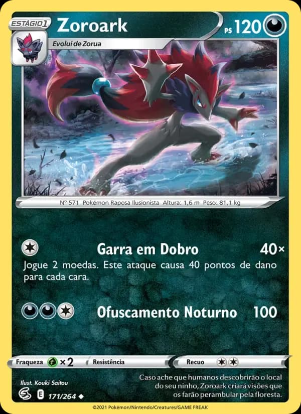 Zoroark — Golpe Fusão 171 Portuguese Pokémon card