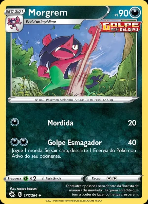 Morgrem — Golpe Fusão 177 Portuguese Pokémon card