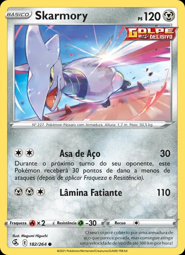 Skarmory — Golpe Fusão 182 Portuguese Pokémon card