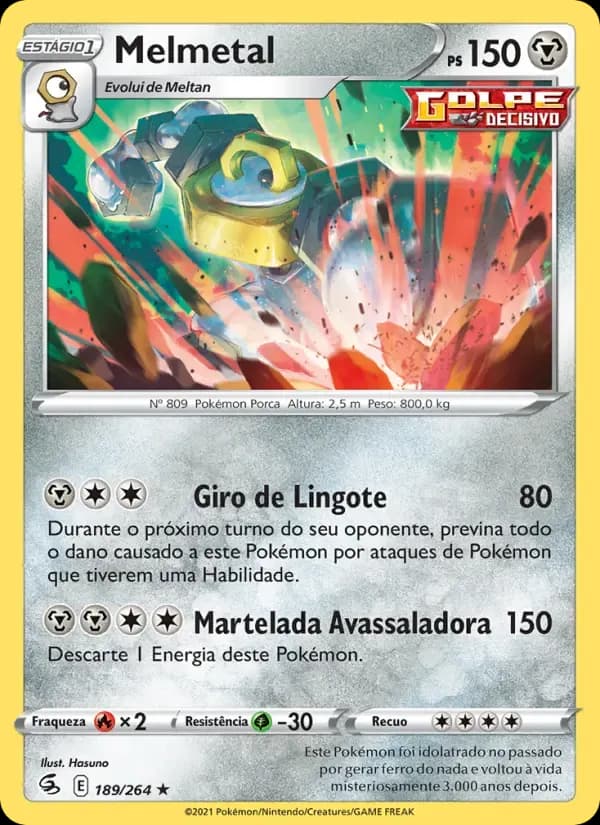 Melmetal — Golpe Fusão 189 Portuguese Pokémon card