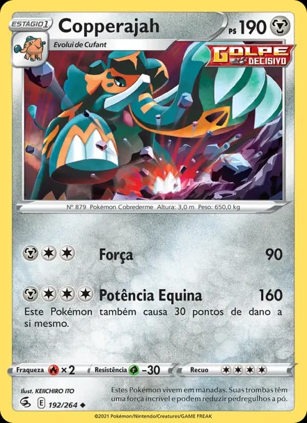 Copperajah — Golpe Fusão 192 Portuguese Pokémon card