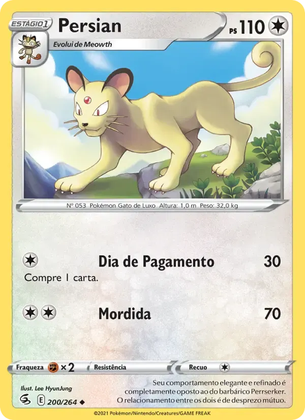 Persian — Golpe Fusão 200 Portuguese Pokémon card