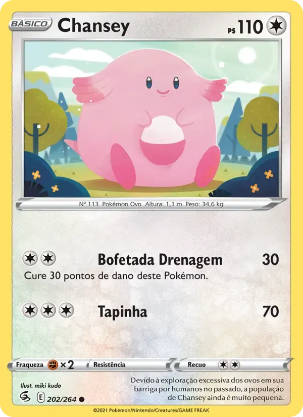 Chansey — Golpe Fusão 202 Portuguese Pokémon card