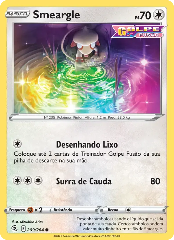 Smeargle — Golpe Fusão 209 Portuguese Pokémon card