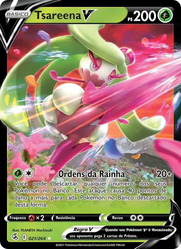 Tsareena V — Golpe Fusão 21 Portuguese Pokémon card