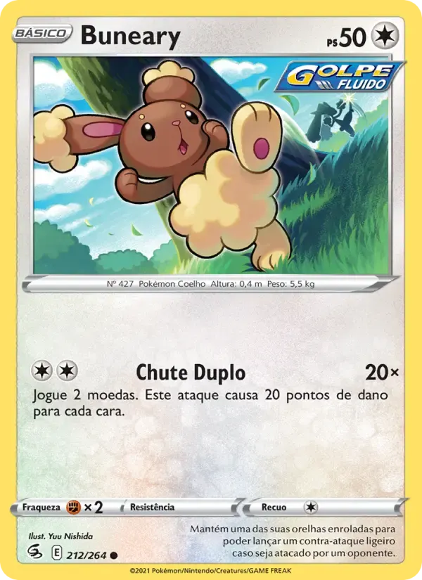 Buneary — Golpe Fusão 212 Portuguese Pokémon card