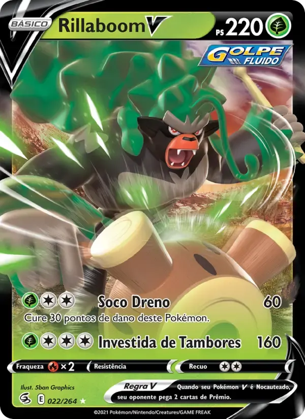 Rillaboom V — Golpe Fusão 22 Portuguese Pokémon card