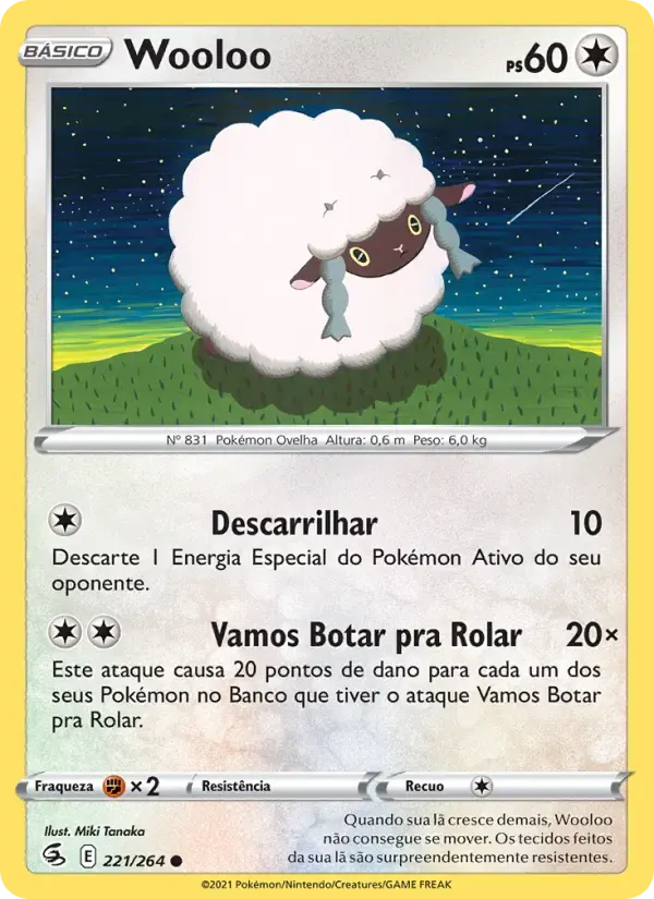 Wooloo — Golpe Fusão 221 Portuguese Pokémon card