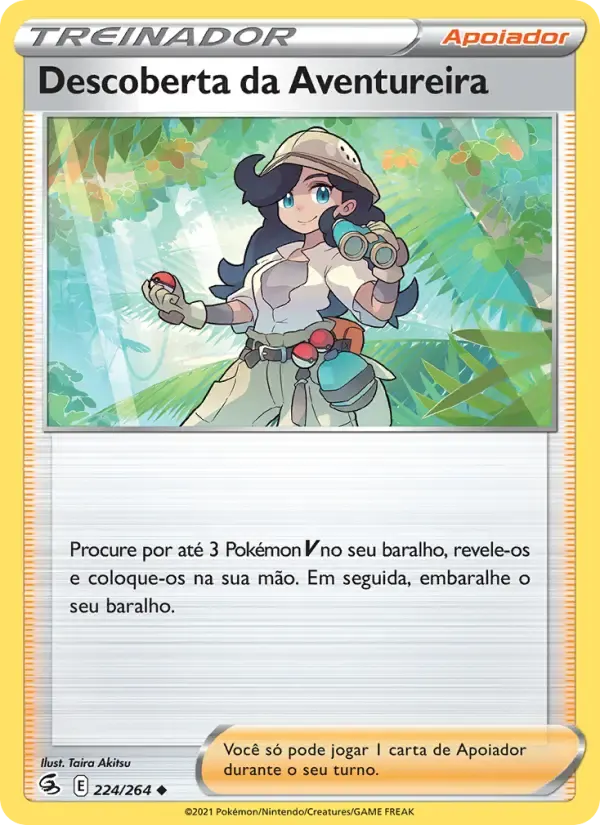 Descoberta da Aventureira — Golpe Fusão 224 Portuguese Pokémon card