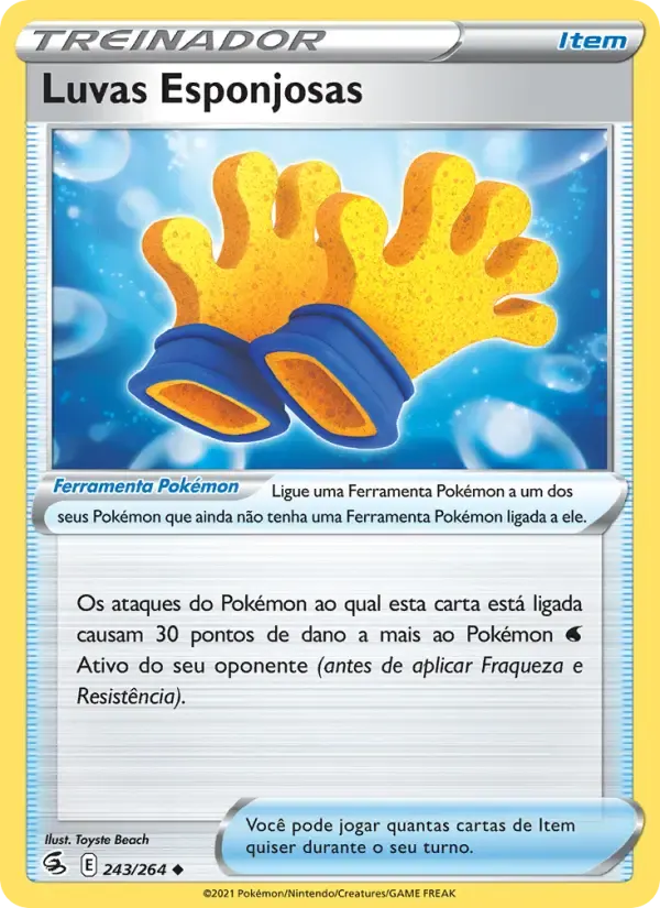 Luvas Esponjosas — Golpe Fusão 243 Portuguese Pokémon card