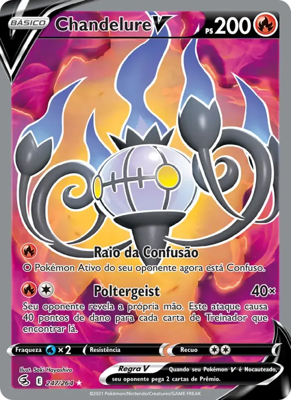 Chandelure V — Golpe Fusão 247 Portuguese Pokémon card