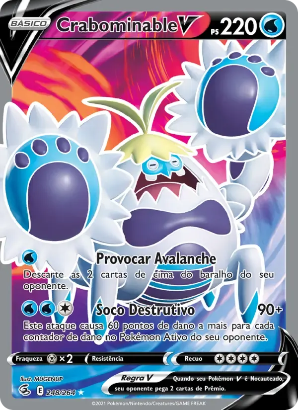 Crabominable V — Golpe Fusão 248 Portuguese Pokémon card